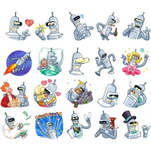 Robotlar Sticker Set 20 Parça Telefon, Tablet, Defter, Laptop Sticker