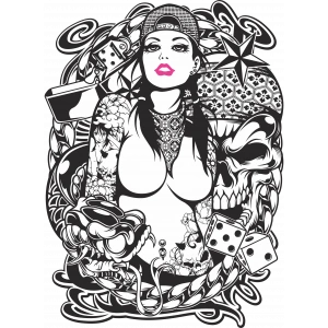 Yılanlar ve Kadın Sticker 10x10 cmRenkli Sticker