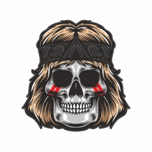 rockc? iskelet 2 Sticker 10x10 cmRenkli Sticker