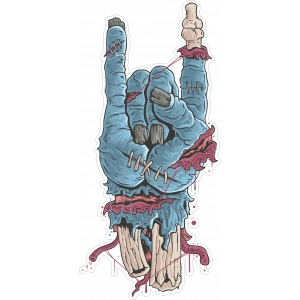 Rockcı Zombi 2 Sticker 10x10 cmRenkli Sticker