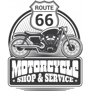 Route 66 Motorcycle Sticker 10x10 cmRenkli Sticker