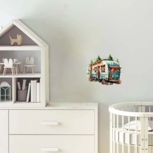 Rustik Çam Ağaçlı Karavan Duvar Stickerı