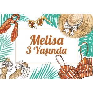 Yaz Temalı Doğum Günü Afişi 50X70 cm