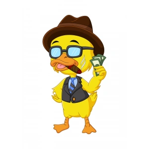 Şapkalı Ördek Duvar Stickerı