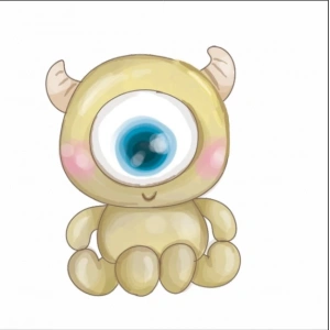 Sarı Canavar Bebek Stickerı