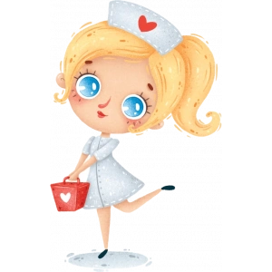 Sarı Saçlı Hemşire Duvar Stickerı