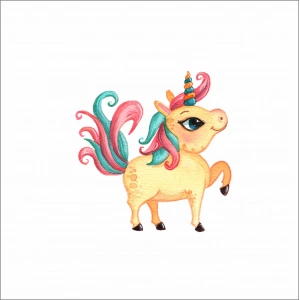 Sarı uncorn Sticker