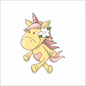 Sarı Unicorn Duvar Sticker