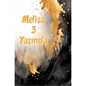 Sarı ve Siyah Boyalar Temalı Doğum Günü Afişi -2 35X50 cm