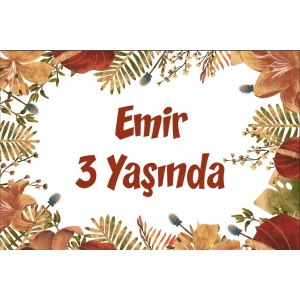 Sarı Yapraklar Temalı Doğum Günü Afişi 70X100 cm