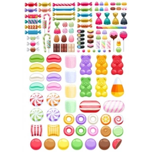 Şekerler Sticker Set 30 Parça Telefon, Tablet, Defter, Laptop Sticker