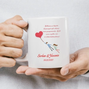 Seni Çok Seviyorum Bankta Oturan Çift Kupası