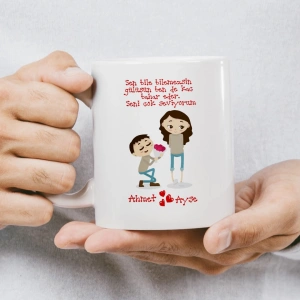 Sevgililer Günümüz Kutlu Olsun Gitar Çalan Çift Kupası