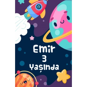 Sevimi Uzay Temalı Doğum Günü Afişi 50X70 cm