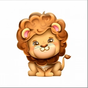 Sevimli Aslan Duvar Sticker