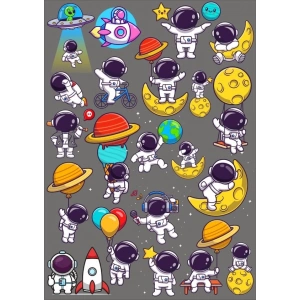 Sevimli Astronot Sticker Set 1 20 Parça Telefon, Tablet, Defter, Laptop Sticker