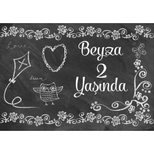 Tebeşir Tenalı Doğum Günü Afişi 70X100 cm