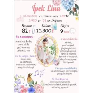 Çiçek ve Kuş Temalı Yaş Panosu