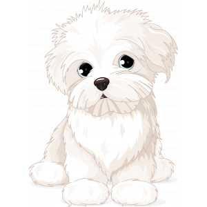 Sevimli Beyaz Köpek Duvar Stickerı