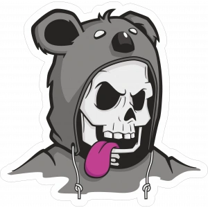 Sevimli iskelet Sticker 10x10 cmRenkli Sticker