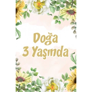 Sarı Çiçekler Temalı Doğum Günü Afişi 50X70 cm