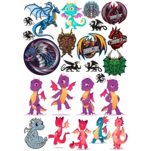 Sevimli Ejderhalar Sticker Set 7 26 Parça Telefon, Tablet, Defter, Laptop Sticker