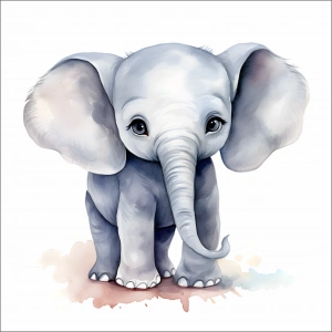 Sevimli Fil Sticker 1