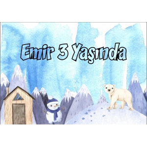 Resimli Çiçek Temalı Doğum Günü Afişi 100X150 cm