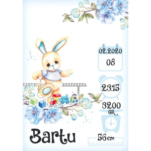 Sevimli Tavşan Temalı Yaş Panosu 2