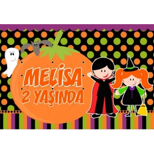 Hallowen Temalı Doğum Günü Afişi - 100x150 Cm
