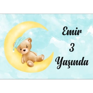 Ayıcık Temalı Doğum Günü Afişi 70X100 cm