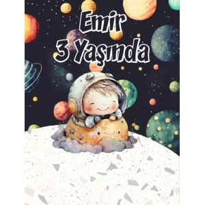 Uzay Temalı Doğum Günü Afişi 50X70 cm