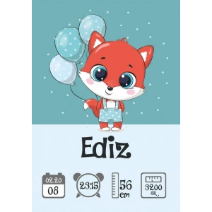 Sevimli Tilki Temalı Yaş Panosu