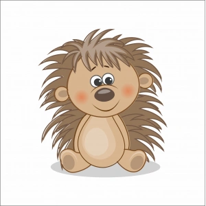 Sevimli Kirpi Sticker Duvar Sticker