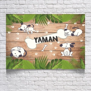Sevimli Köpek Temalı Doğum Günü Afişi 70X100 cm