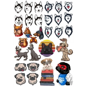 Sevimli Köpekler Sticker Set 25 Parça Telefon, Tablet, Defter, Laptop Sticker