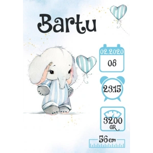 Sevimli Fil Temalı Yaş Panosu