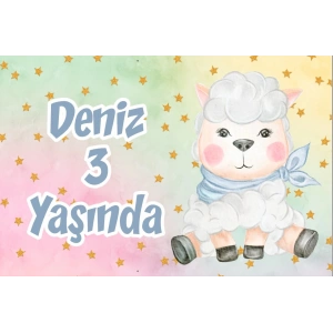Sevimli Kuzucuk Doğum Günü Afişi 50X70 cm