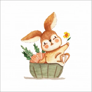 Sevimli Tavşan Duvar Sticker