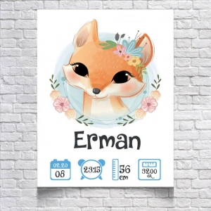Sevimli Tilki Temalı Yaş Panosu