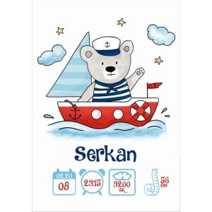 Kaptan Ayıcık Temalı Yaş Panosu