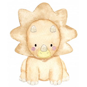 Sevimli Triceratops Duvar Stickerı