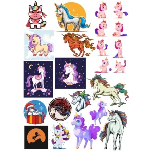 Sevimli Unicorn Sticker Seti 2 20 Parça Telefon, Tablet, Defter, Laptop Sticker