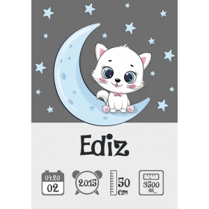 Sevimli Kedi Temalı Yaş Panosu