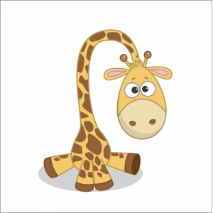 Sevimli Zürafa Sticker