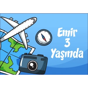 Seyehat Temalı Doğum Günü Afişi 35X50 cm