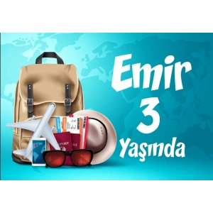 seyehat Temalı Doğum Günü Afişi 35X50 cm