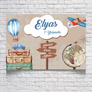 Seyehat Temalı Doğum Günü Afişi 50x70 Cm