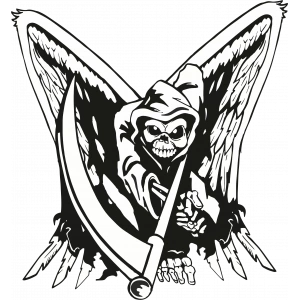 Azrail 2 Kurukafa Sticker 10x10 cmRenkli Sticker