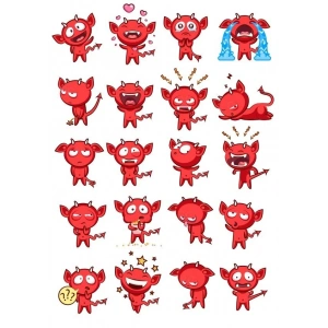Şeytan Çocuk Sticker Set 20 Parça Telefon, Tablet, Defter, Laptop Sticker